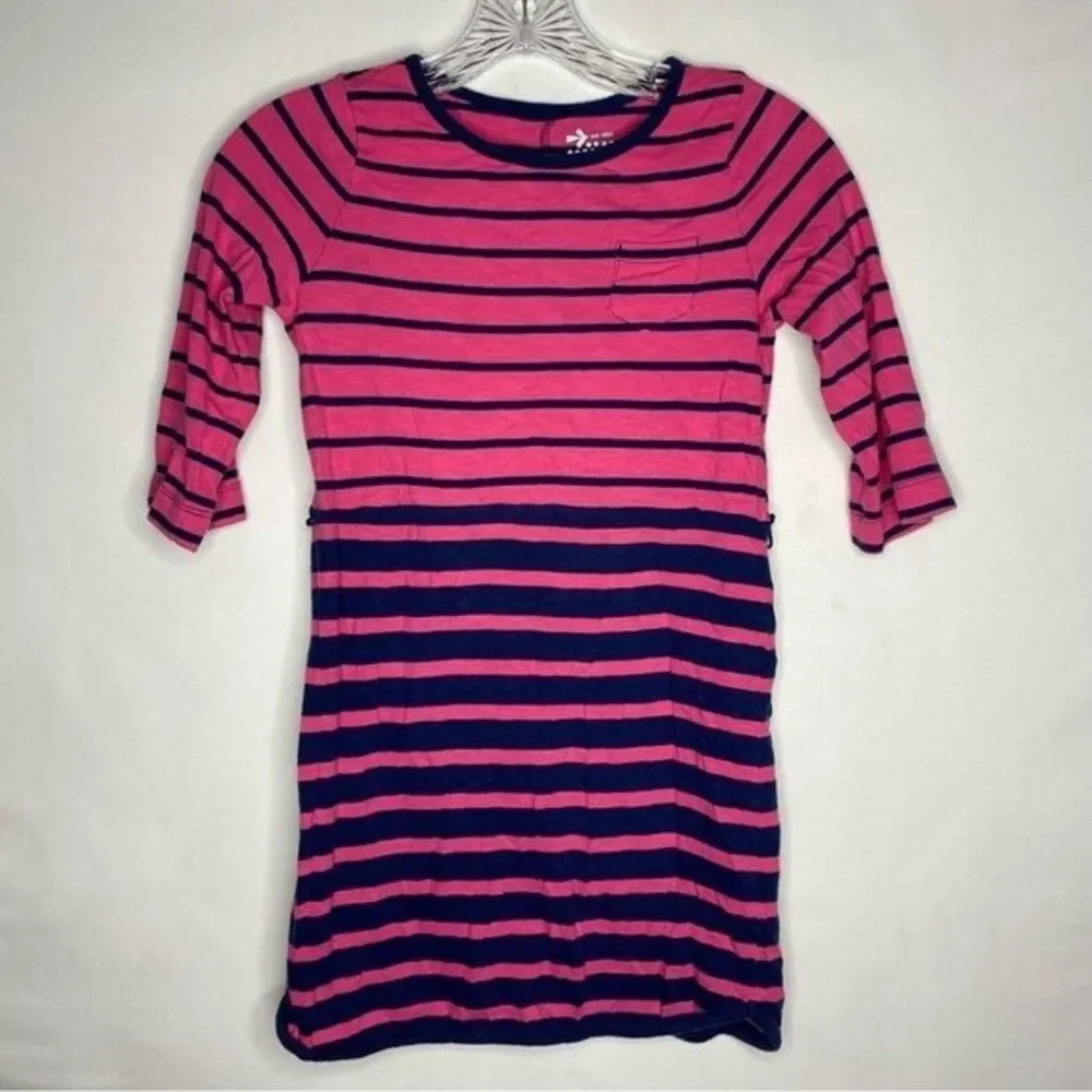 5/$25 Old Navy Blue Pink Striped Casual Cotton Dress M 8 Girls